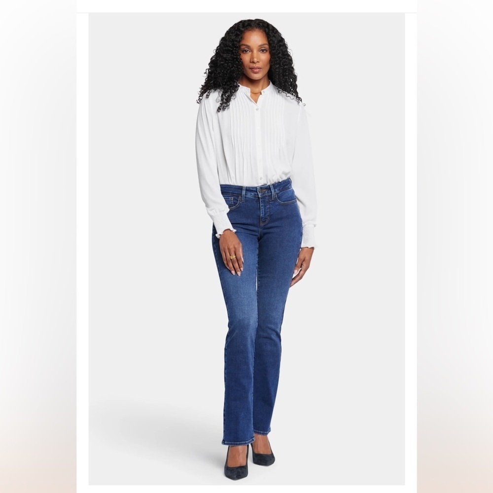 NYDJ Women’s Barbara Bootcut Extra Long Blue Denim Jeans